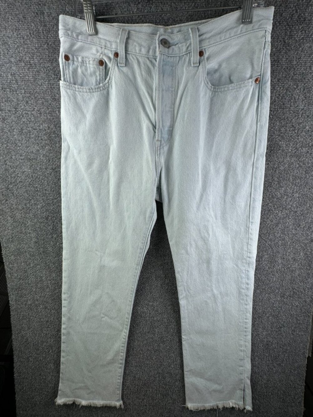 Levi's Premium 501 Women Light Wash Denim Jeans Big E Button Fly ACTL 31x26.5